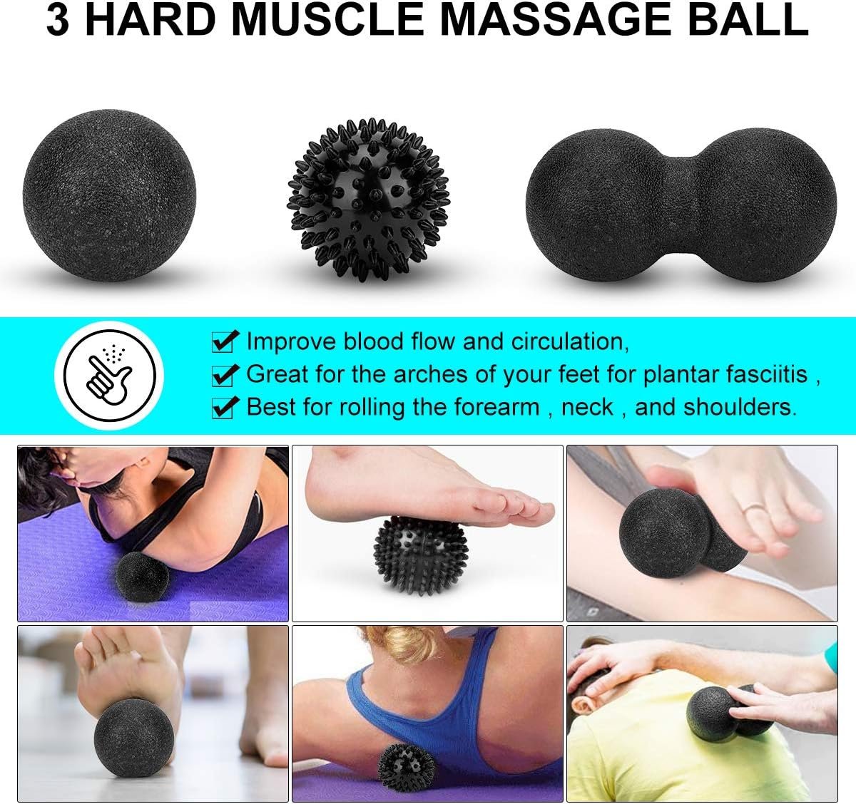 Foam Roller Set High Density Back Roller Muscle Roller Stick 5