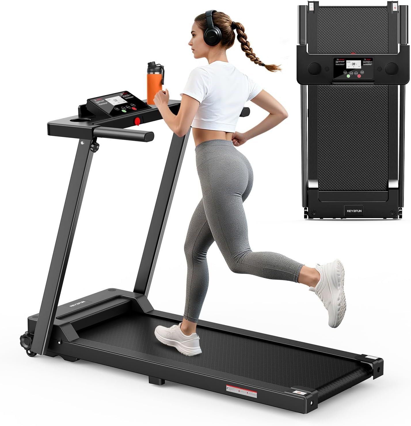Foldable Treadmills for Home 3.0 HP Portable Treadmills for Running and Walking with Handles