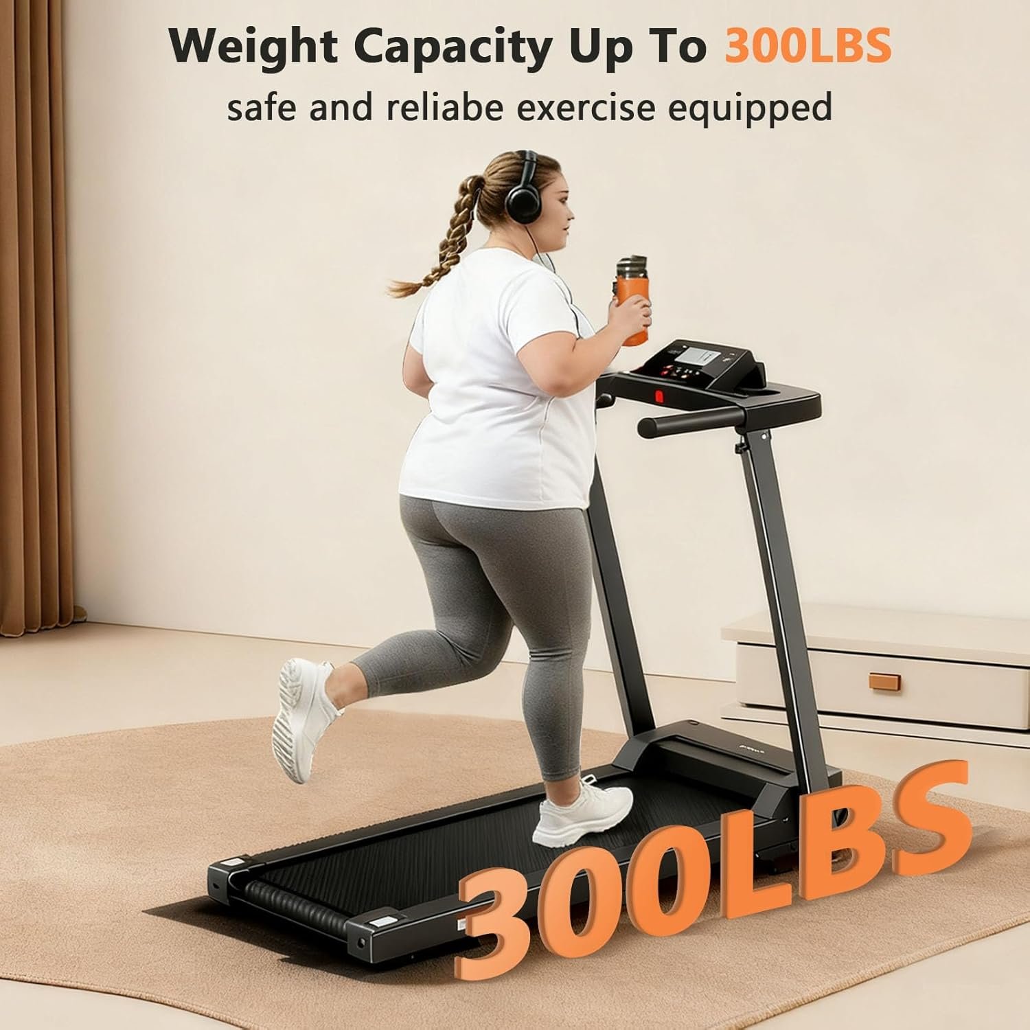 Foldable Treadmills for Home 3.0 HP Portable Treadmills for Running and Walking with Handles