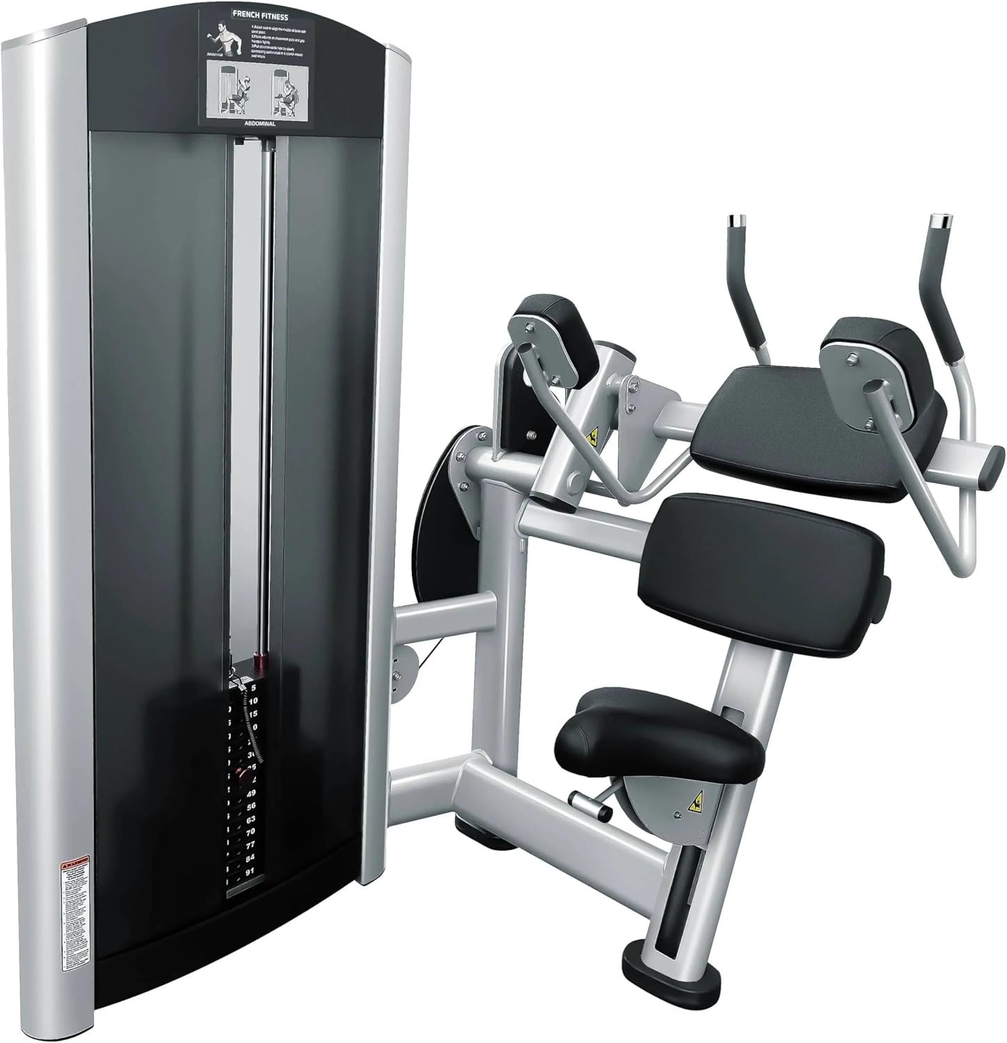 French Fitness Silver Selectorized Abdominal Crunch Machine 1