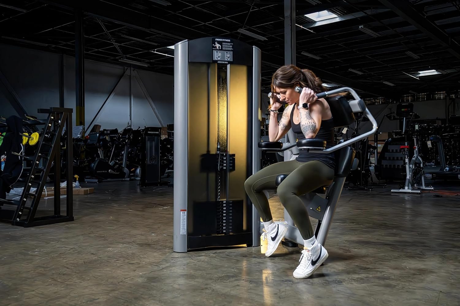 French Fitness Silver Selectorized Abdominal Crunch Machine 2