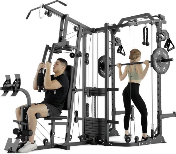GMWD Smith Machine Power Cage Multi-Function Home Gym System with Cable Crossover 1