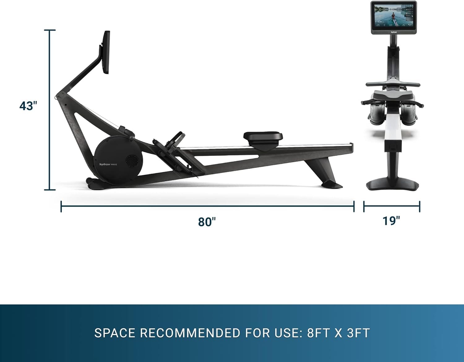 Hydrow Wave Rowing Machine with 16" HD Touchscreen and Speakers