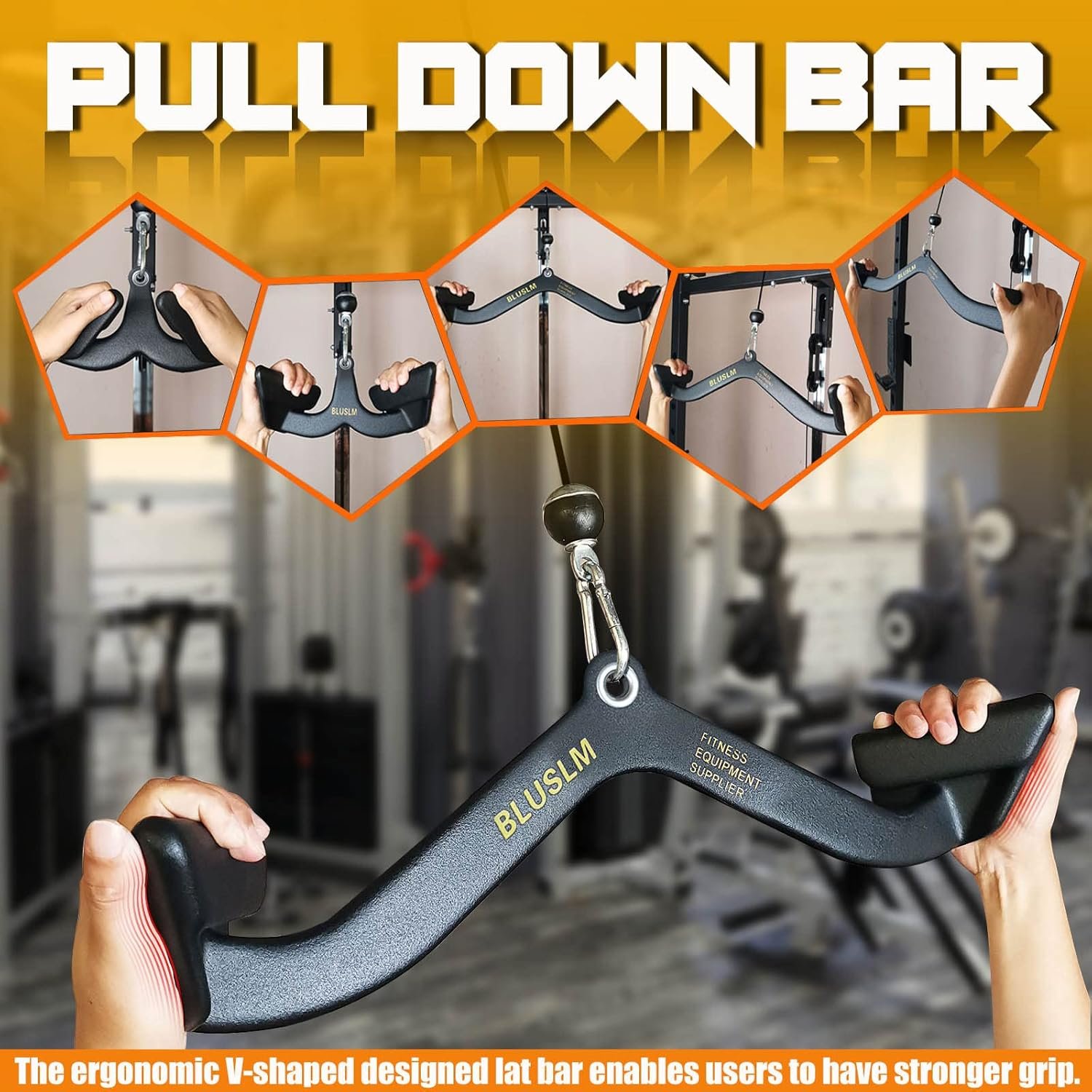 LAT Pull Down Bar for Cable Machine LAT Pulldown Attachments T Bar V Bar Cable Attachment