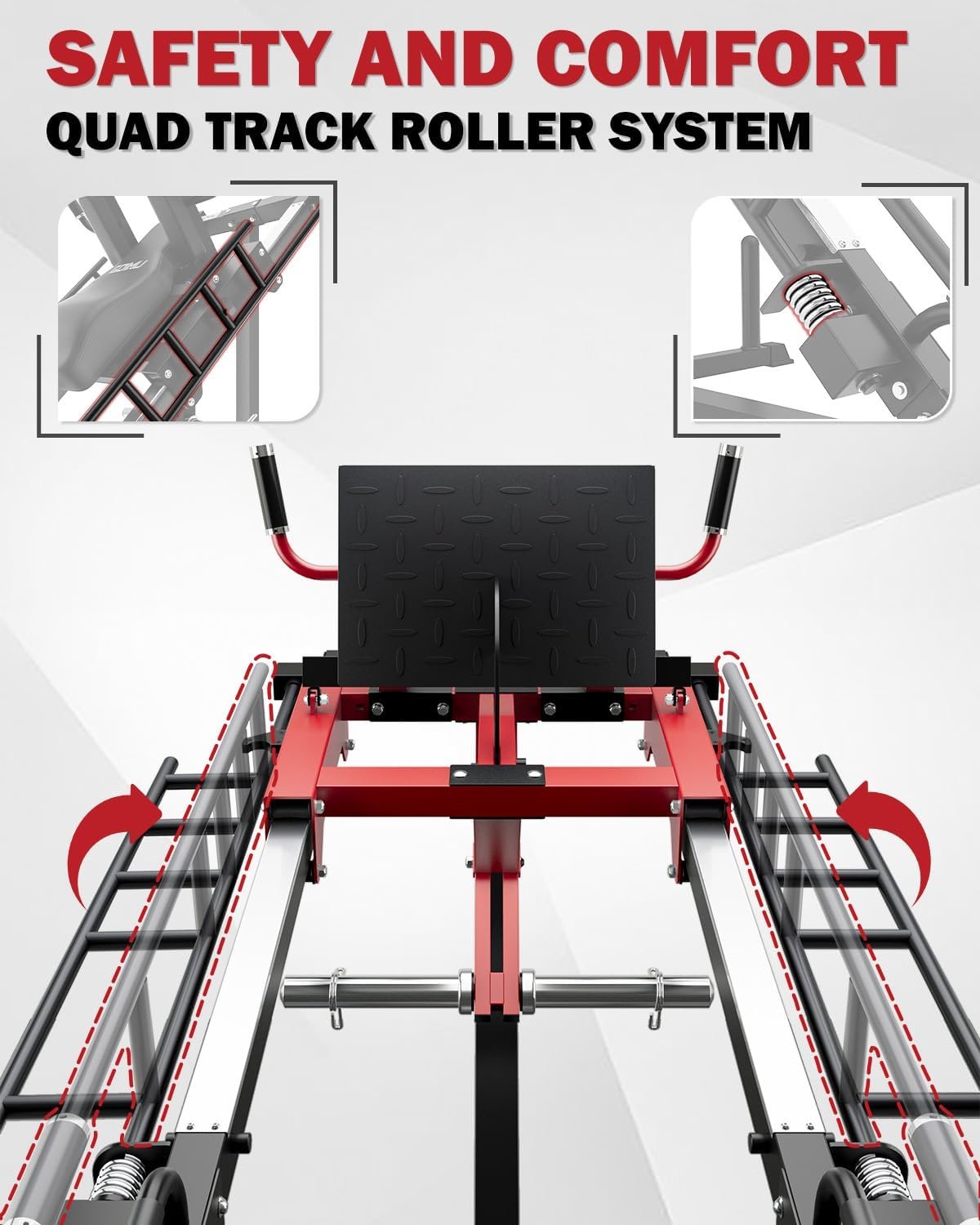 Leg Press Hack Squat Machine with Back Support Cushion 7