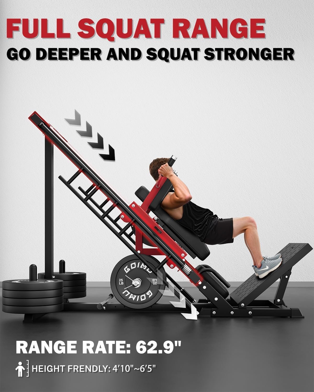 Leg Press Hack Squat Machine with Back Support Cushion 9