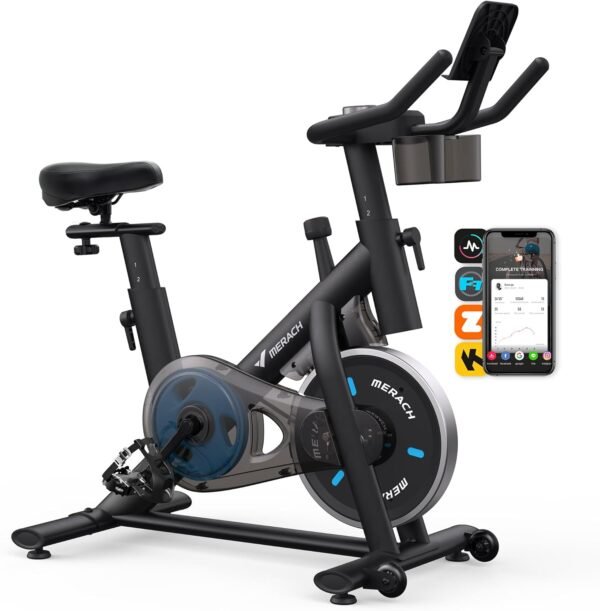MERACH Exercise Bike Brake Pad Stationary Bike with Exclusive App