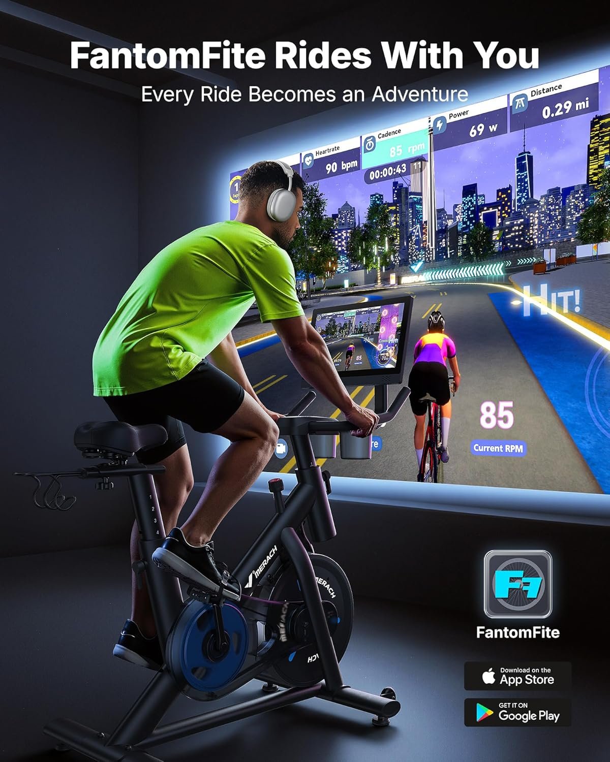 MERACH Exercise Bike Brake Pad Stationary Bike Low Noise Indoor Cycling