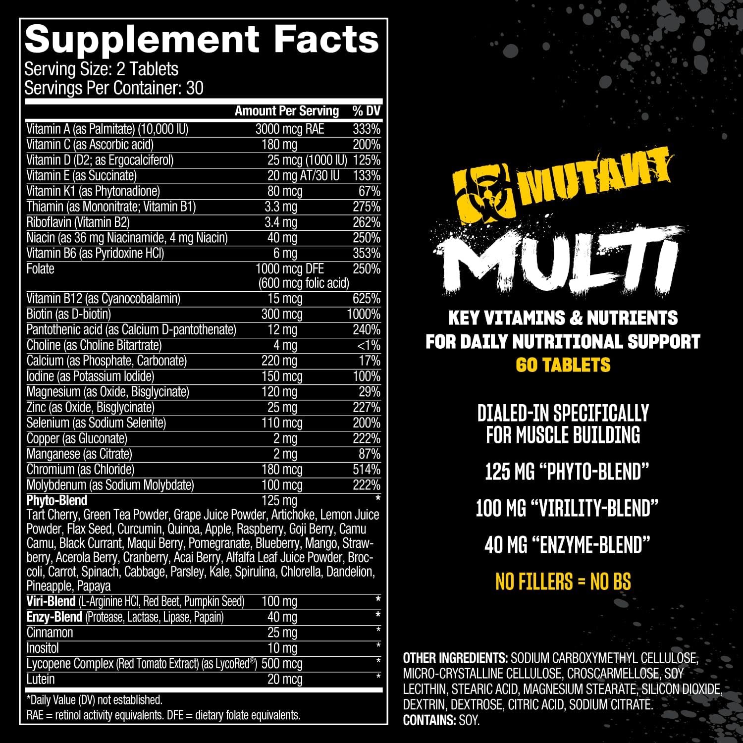 Mutant Multi High Potency Vitamins with 75+ Ingredients Specifically Formulated for Heavy Lifting 3