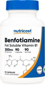 Nutricost Benfotiamine 300mg 90 Capsules Gluten Free Non-GMO 1