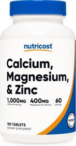 Nutricost Calcium Magnesium and Zinc Tablets 1415 mg 1