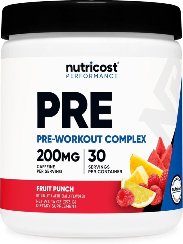 Nutricost Pre-Workout Complex Powder (30 Servings, Fruit Punch)