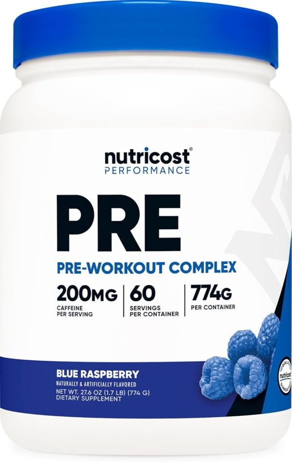 Nutricost Pre-Workout Complex Powder 60 Servings Blue Raspberry