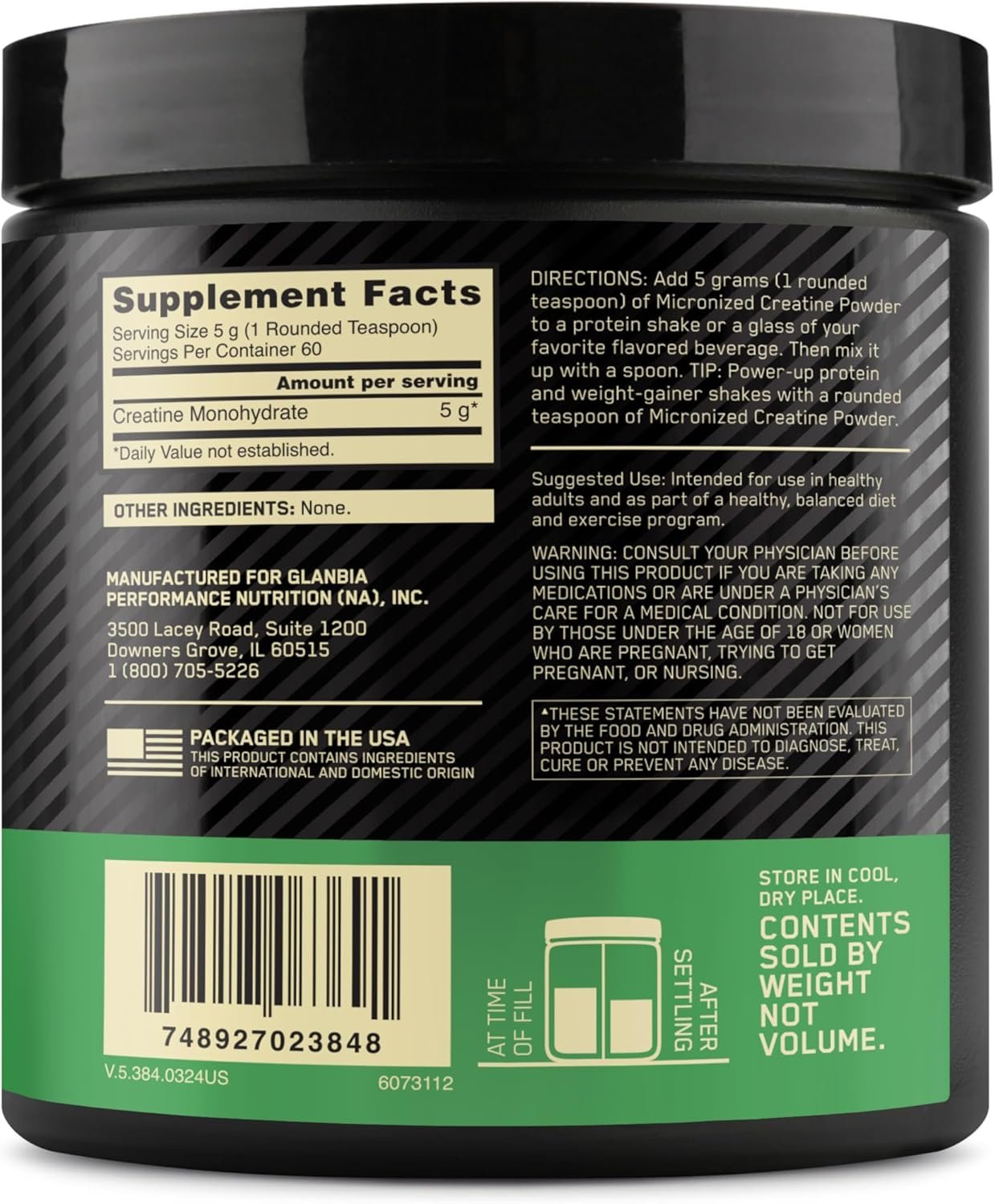 Optimum Nutrition Amino Energy Pre Workout with Green Tea BCAA Amino Acids and Micronized Creatine