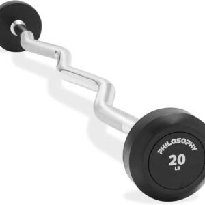 Philosophy Gym Rubber Fixed Barbell Pre-Loaded Weight 20 LB