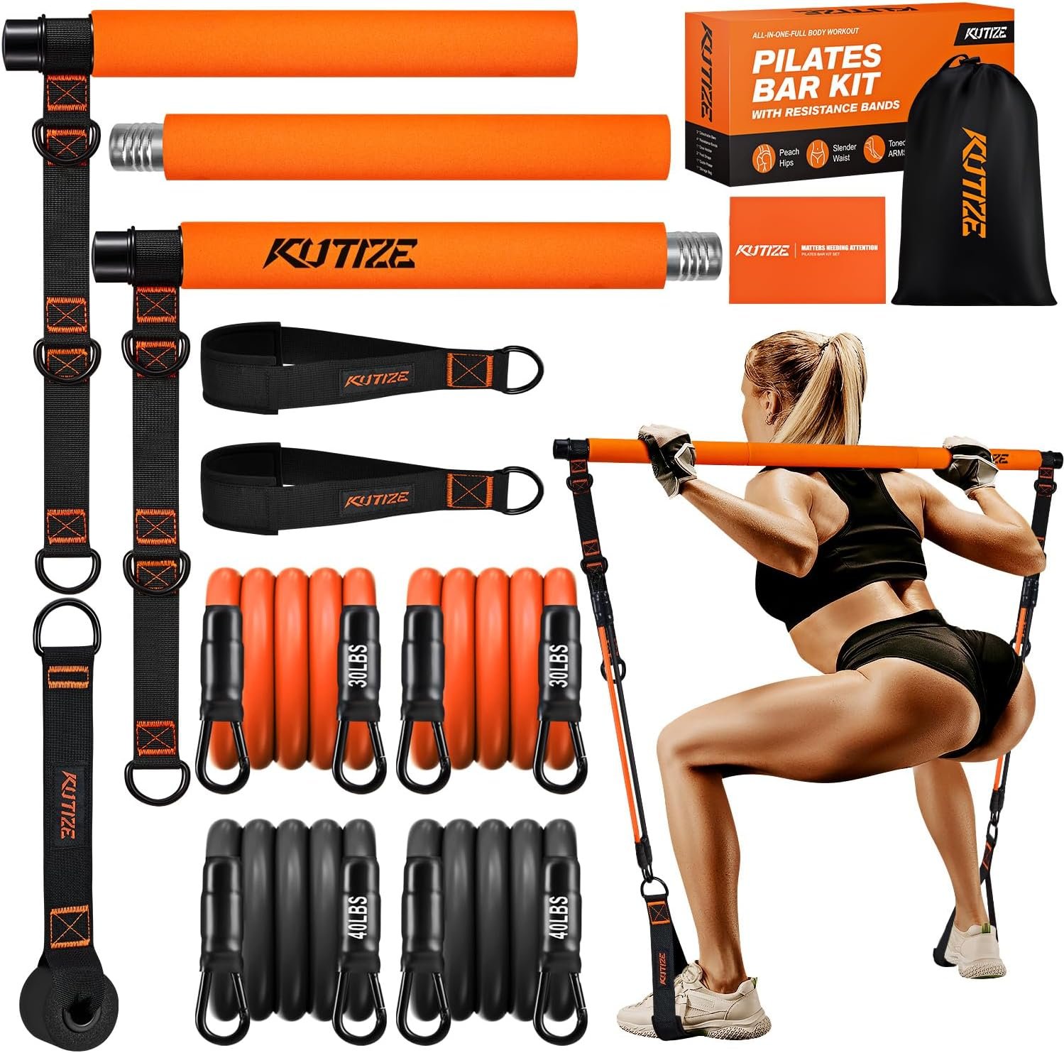 Pilates Bar Kit with Resistance Bands Pilates Equipment