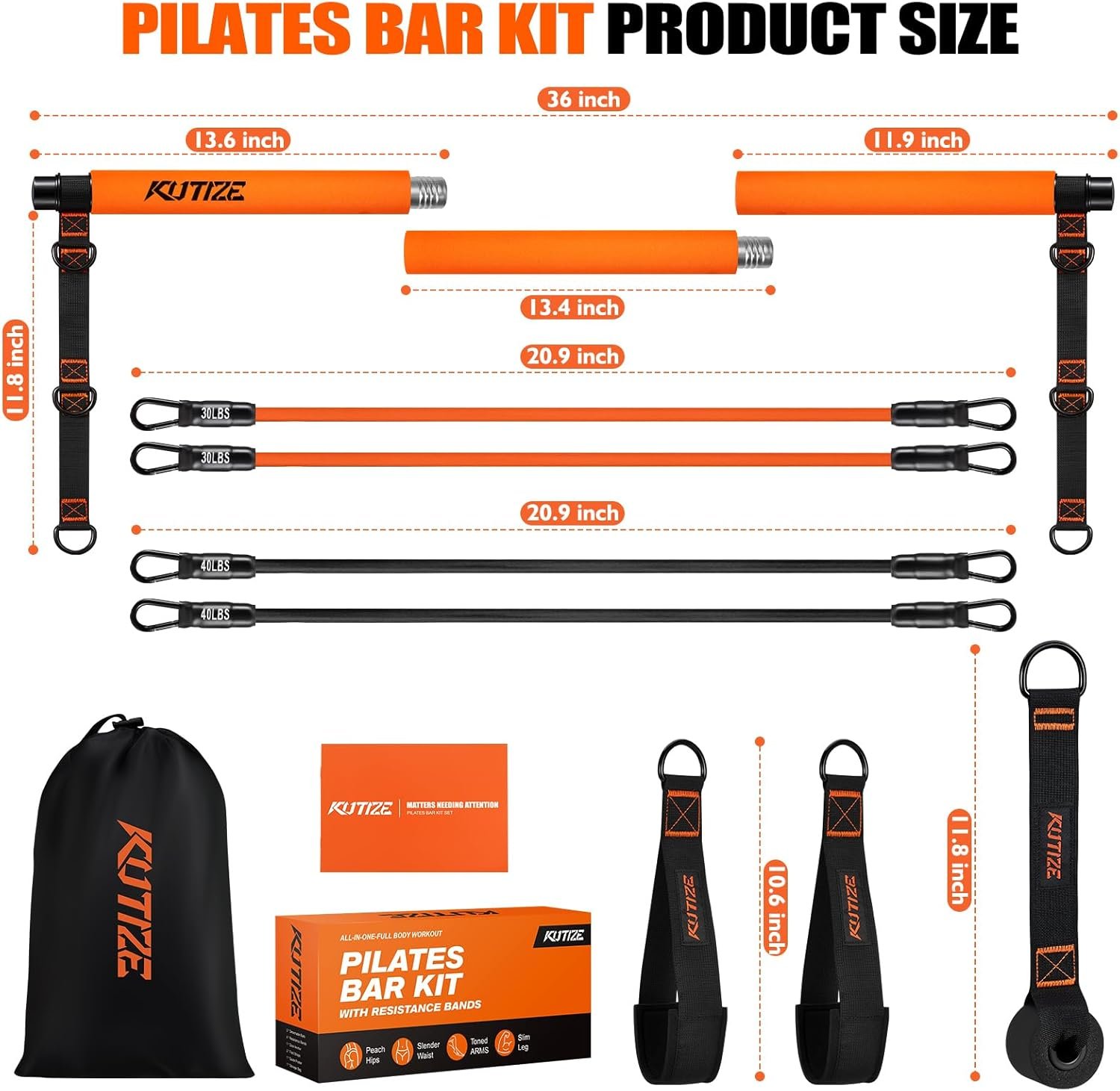 Pilates Bar Kit with Resistance Bands Pilates Equipment