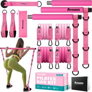 Pilates Bar Kit with Resistance Bands Pilates Workout Equipment for Legs Hip Waist Arm