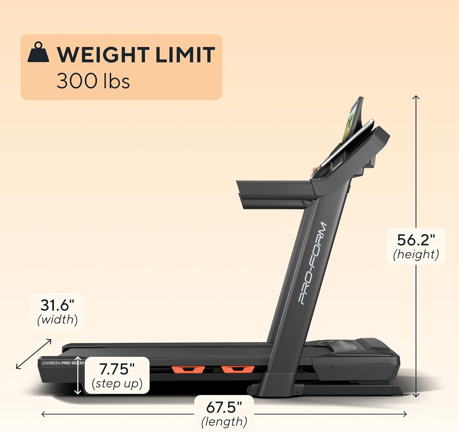 Proform Carbon Treadmill for Walking and Running with Built-in Fan 3