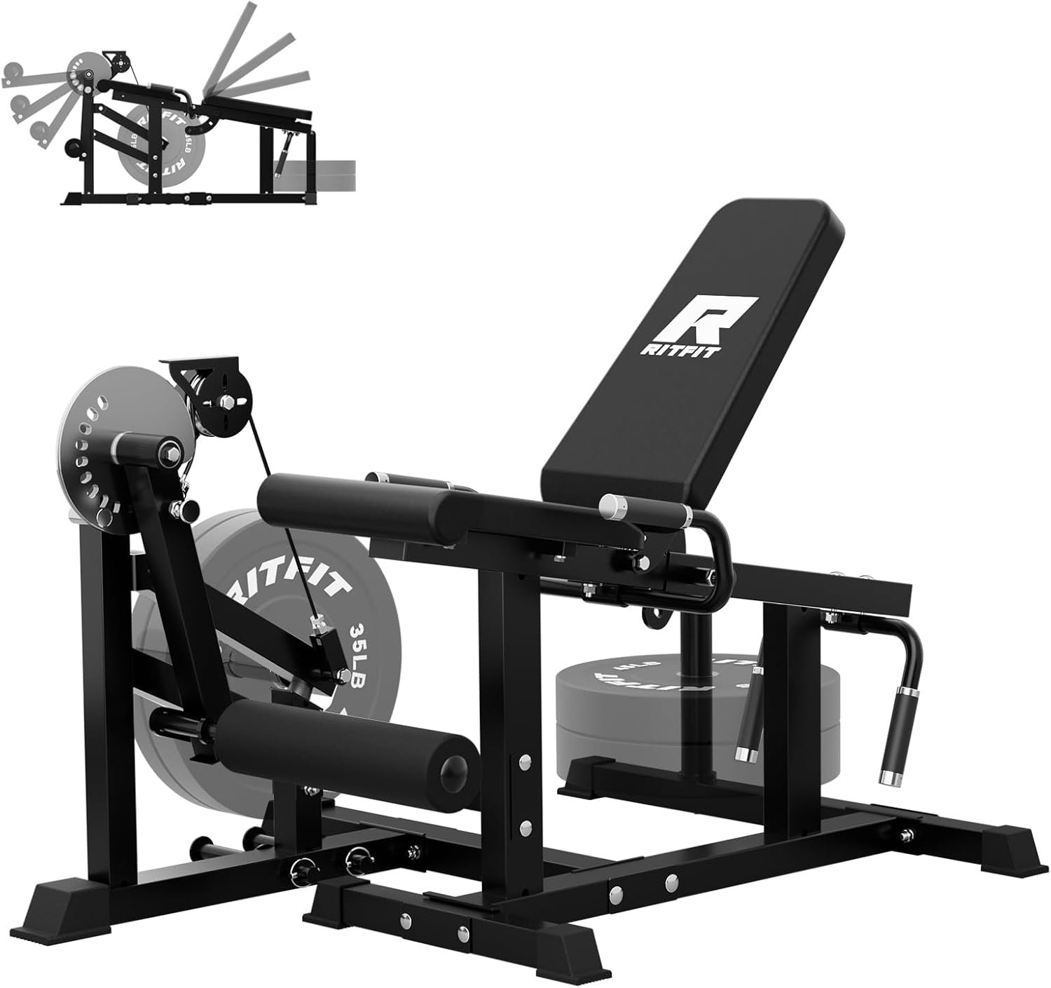 RITFIT Leg Extension and Curl Machine 700LB Adjustable Leg Curl Machine 1