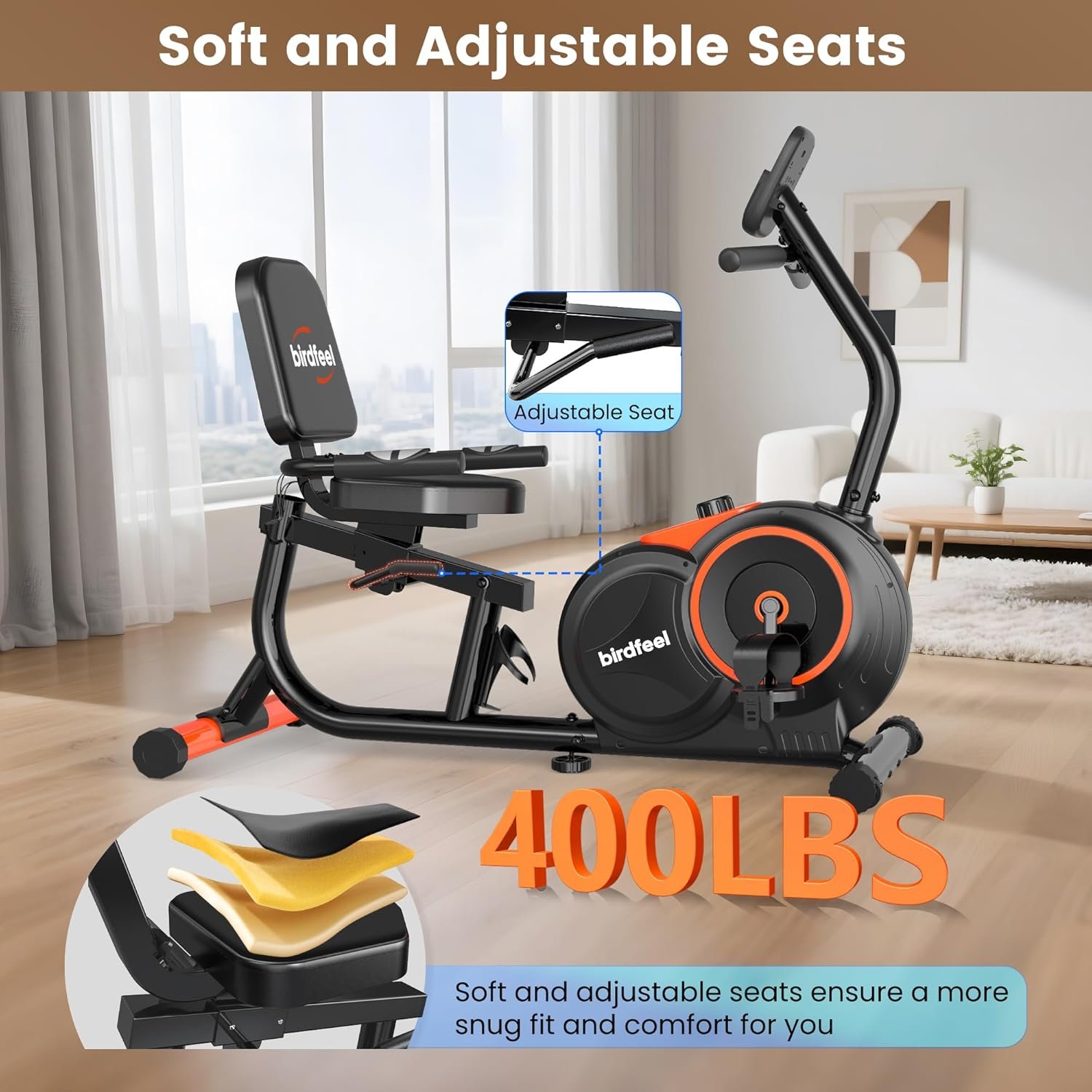 Recumbent Exercise Bike for Home Recumbent Stationary Bike for Adults and Seniors 2