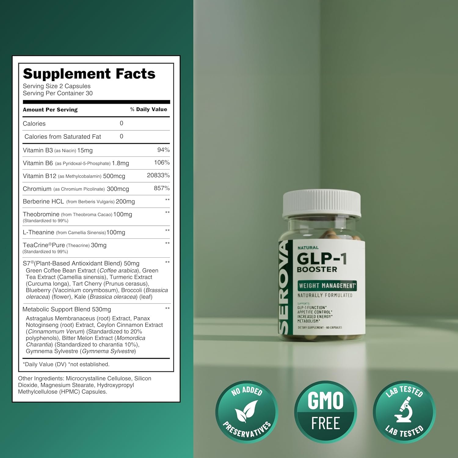 SEROVA Weight Management Wellness Herbal Supplement Capsules 2