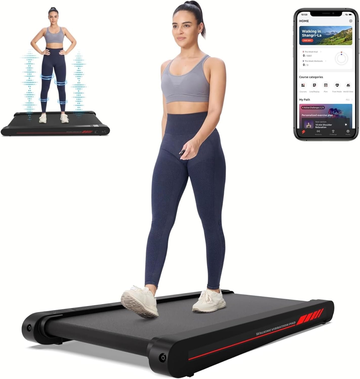 Sperax Walking Treadmill Pad with APP 3 in 1 Under Desk Treadmill