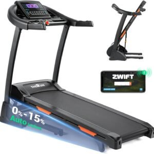 THERUN Incline Treadmill for Running and Walking 300 lbs Weight Capacity Folding Treadmill 1