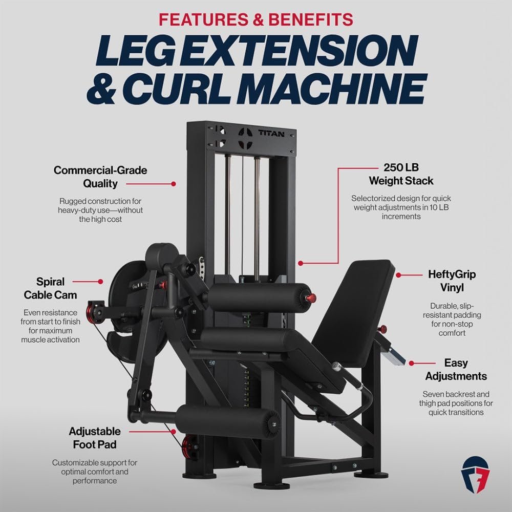 Titan Fitness Selectorized Leg Extension and Curl Machine 2