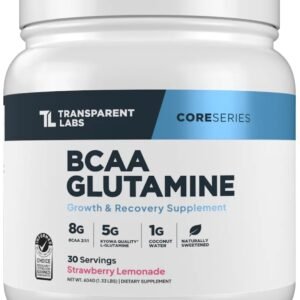 Transparent Labs BCAA Glutamine 8000 Mg of BCAA Powder with L Glutamine