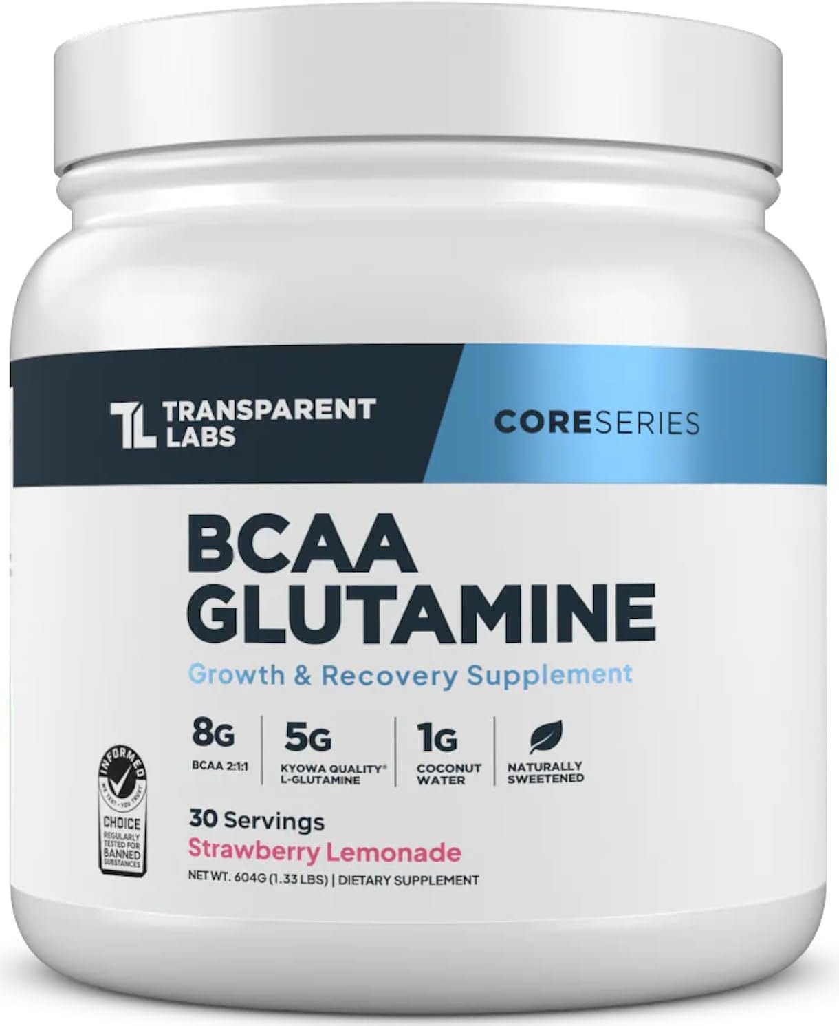 Transparent Labs BCAA Glutamine 8000 Mg of BCAA Powder with L Glutamine