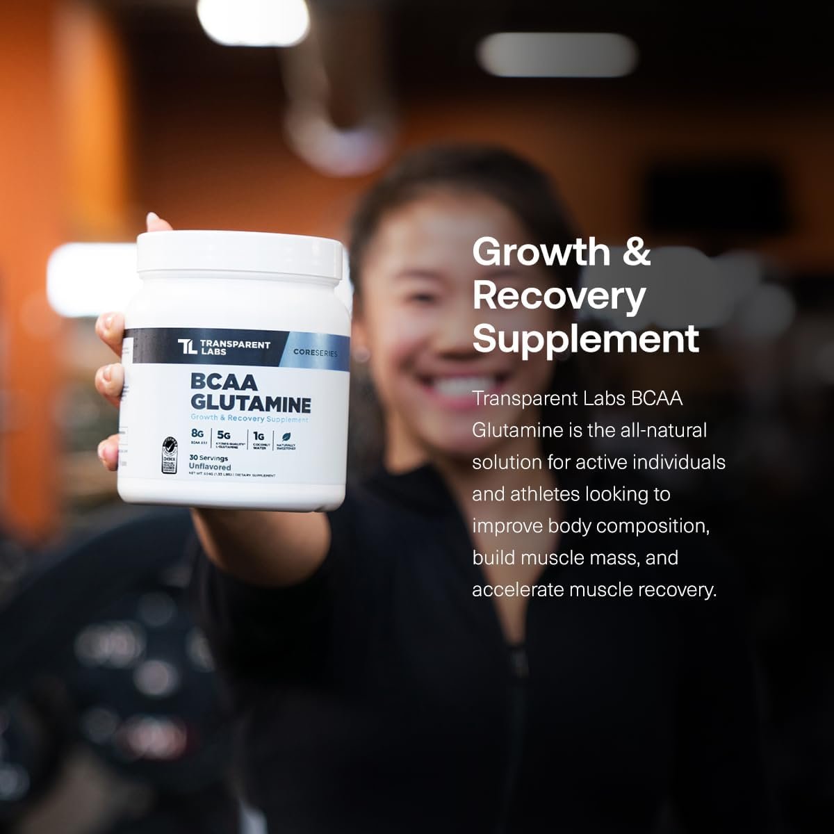 Transparent Labs BCAA Glutamine 8000 Mg of BCAA Powder with L Glutamine