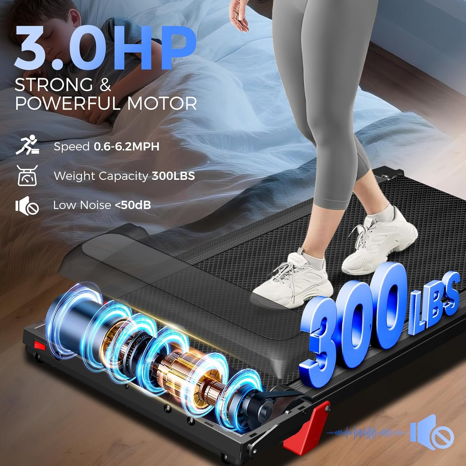 Treadmill with Incline 3-in-1 Portable Treadmills for Home