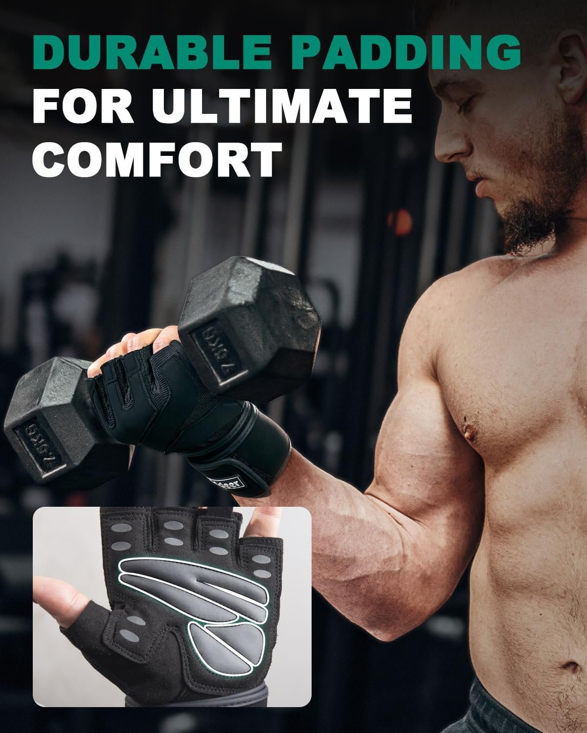 Trideer Workout Gloves for Men Weight Lifting Gloves with Wrist Wrap Support