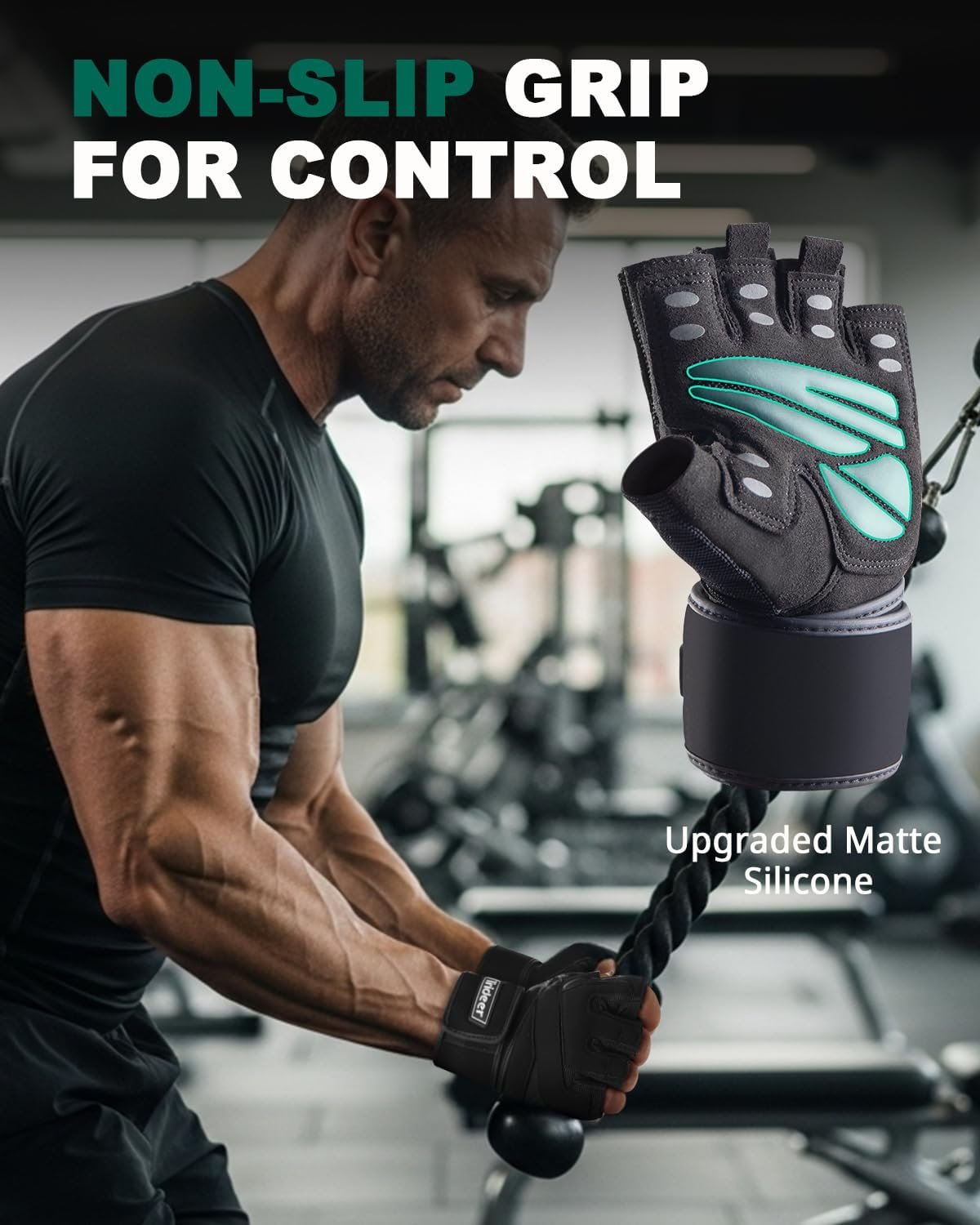 Trideer Workout Gloves for Men Weight Lifting Gloves with Wrist Wrap Support