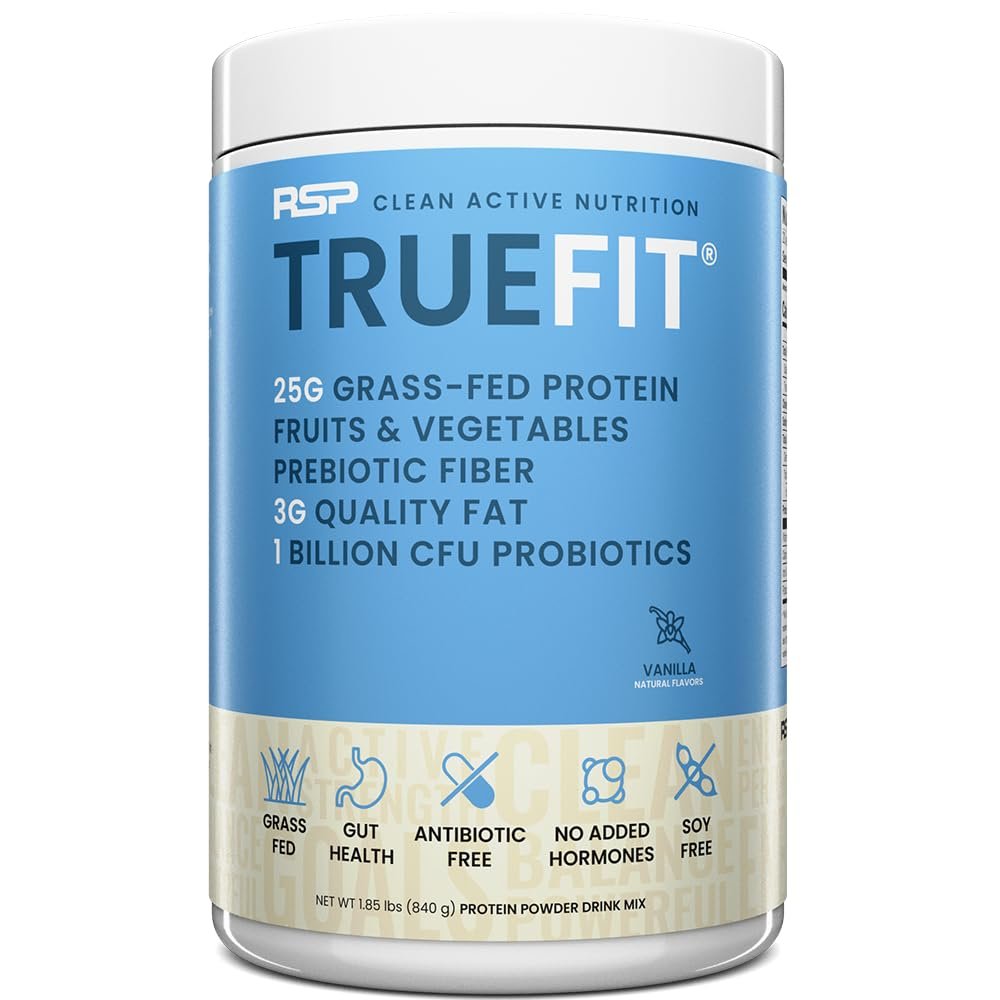 TrueFit Gut Healthy Protein Powder Grass-Fed Whey Meal Replacement Shake with Prebiotics