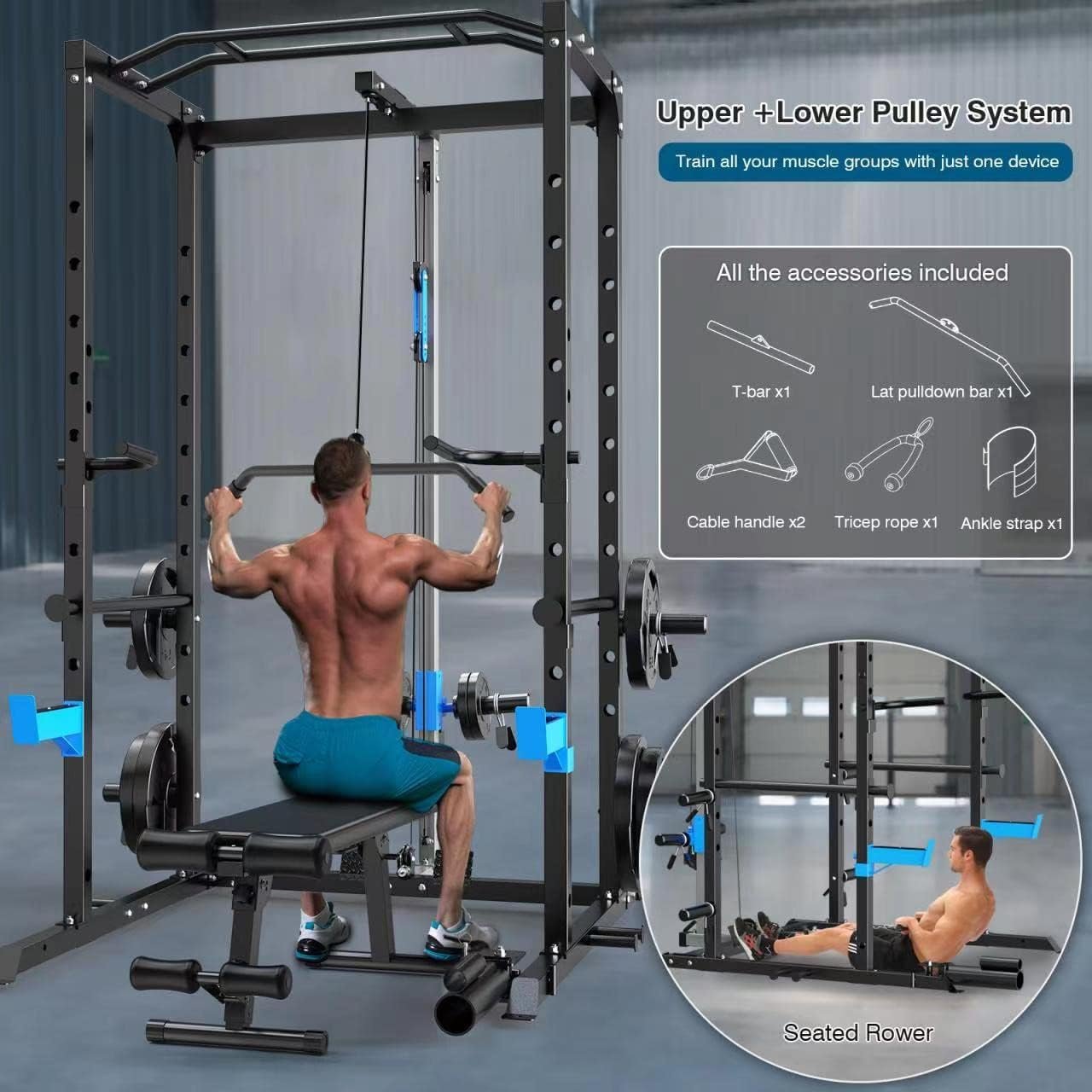 Ultra Fuego Power Cage Multi-Functional Power Rack with J-Hooks