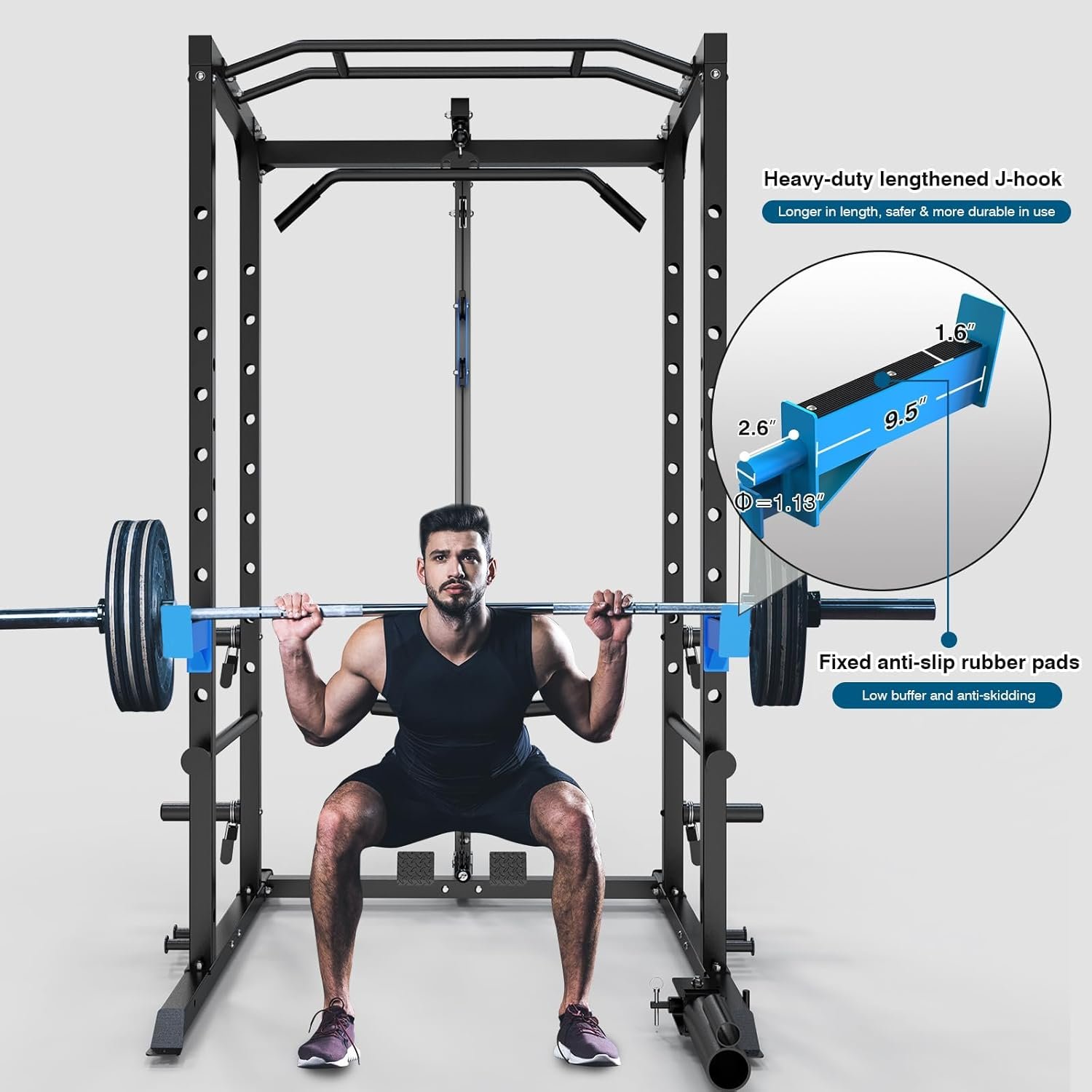 Ultra Fuego Power Cage Multi-Functional Power Rack with J-Hooks