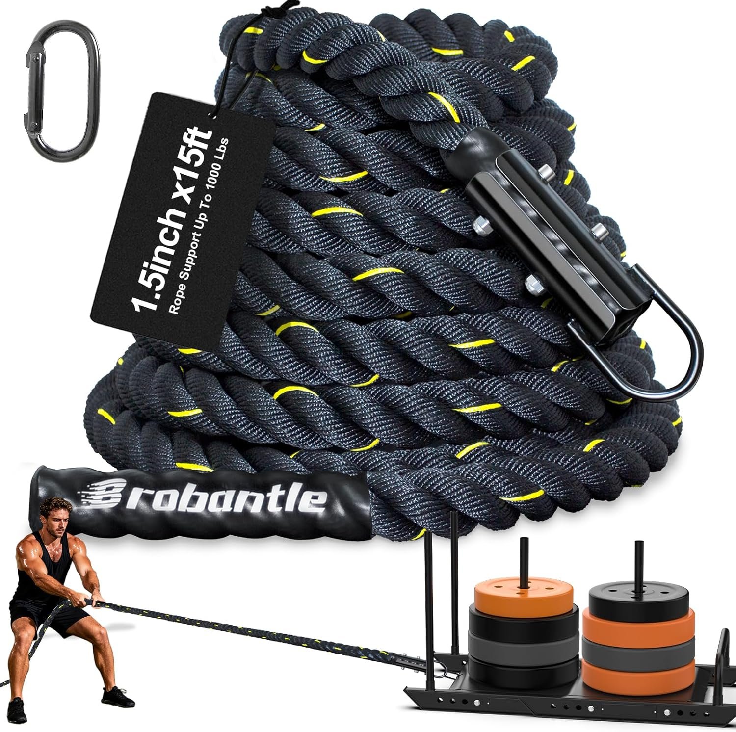 Weight Sled Pulling Rope 15FT Strength Rope for Workout 1
