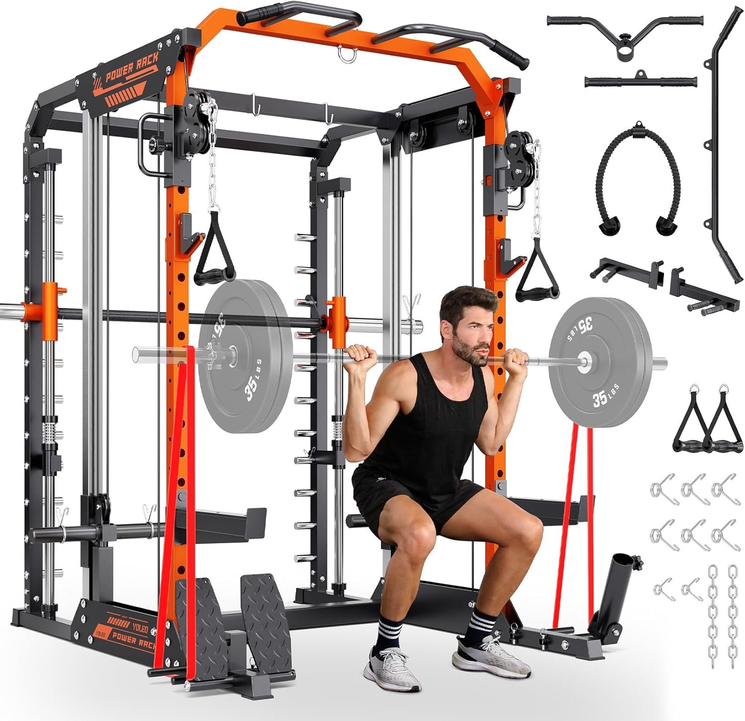 YOLEO Smith Machine with Independent Dual-Pulley System