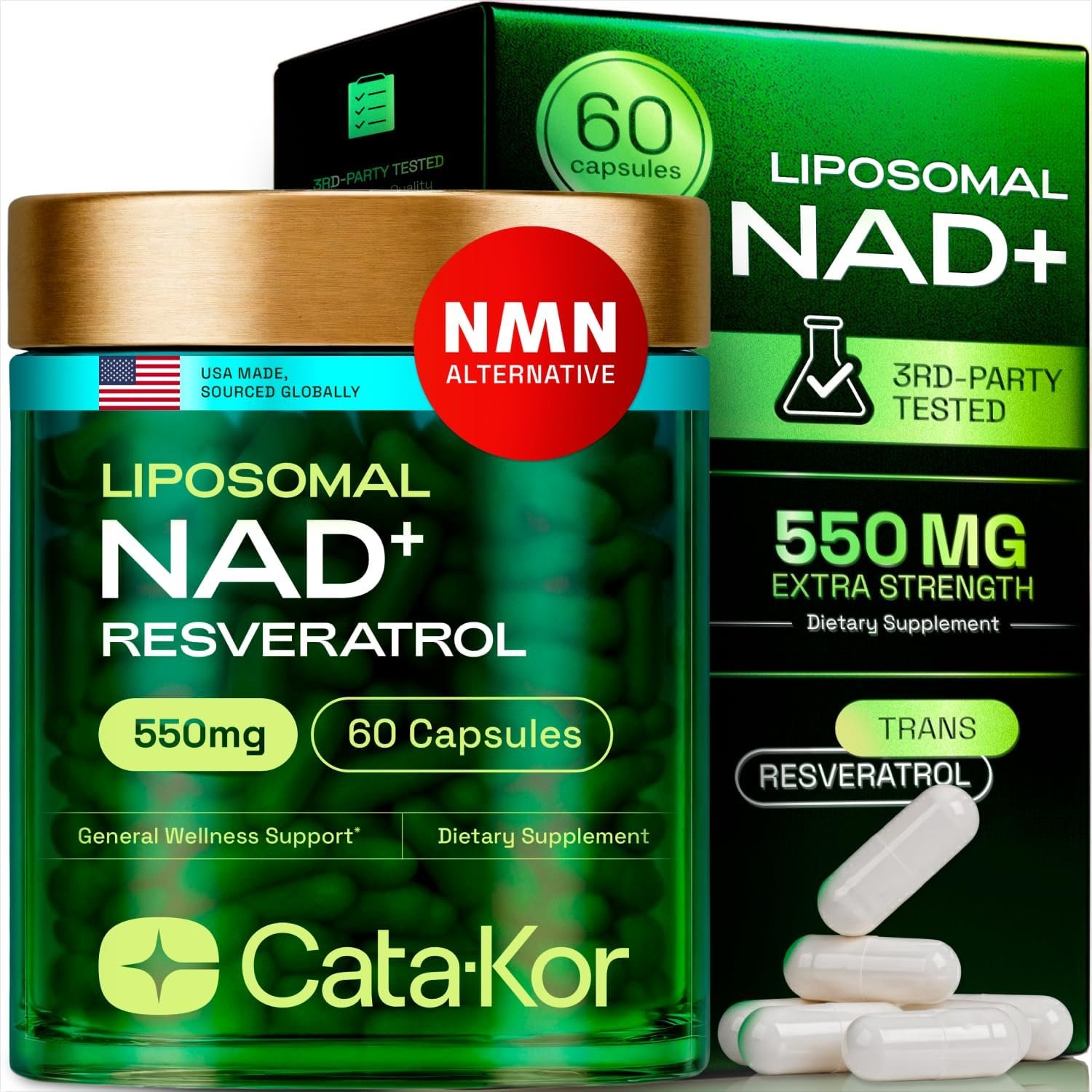 Liposomal NAD+ Supplement with Resveratrol 1