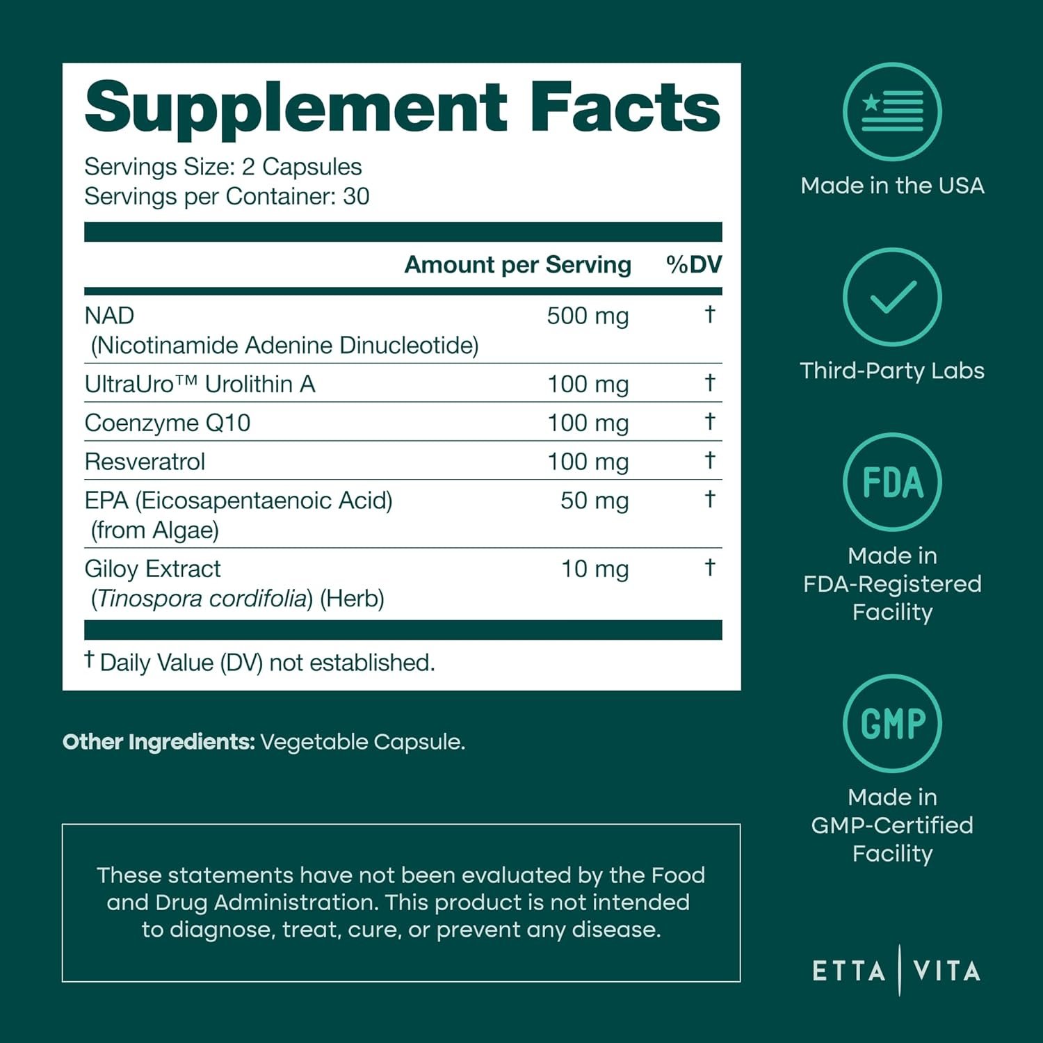 Liposomal NAD+ Supplement with Resveratrol Urolithin A CoQ10 and Giloy 7