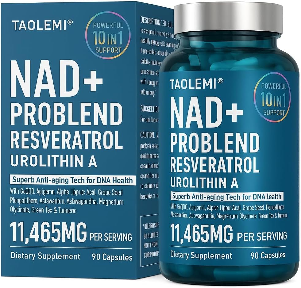 NAD Plus Supplement 11465MG 10-in-1 Problend Resveratrol 1