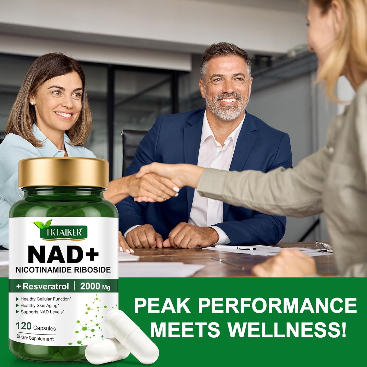 NAD Supplement 2000 Mg 120 Capsules True NAD and Resveratrol 8