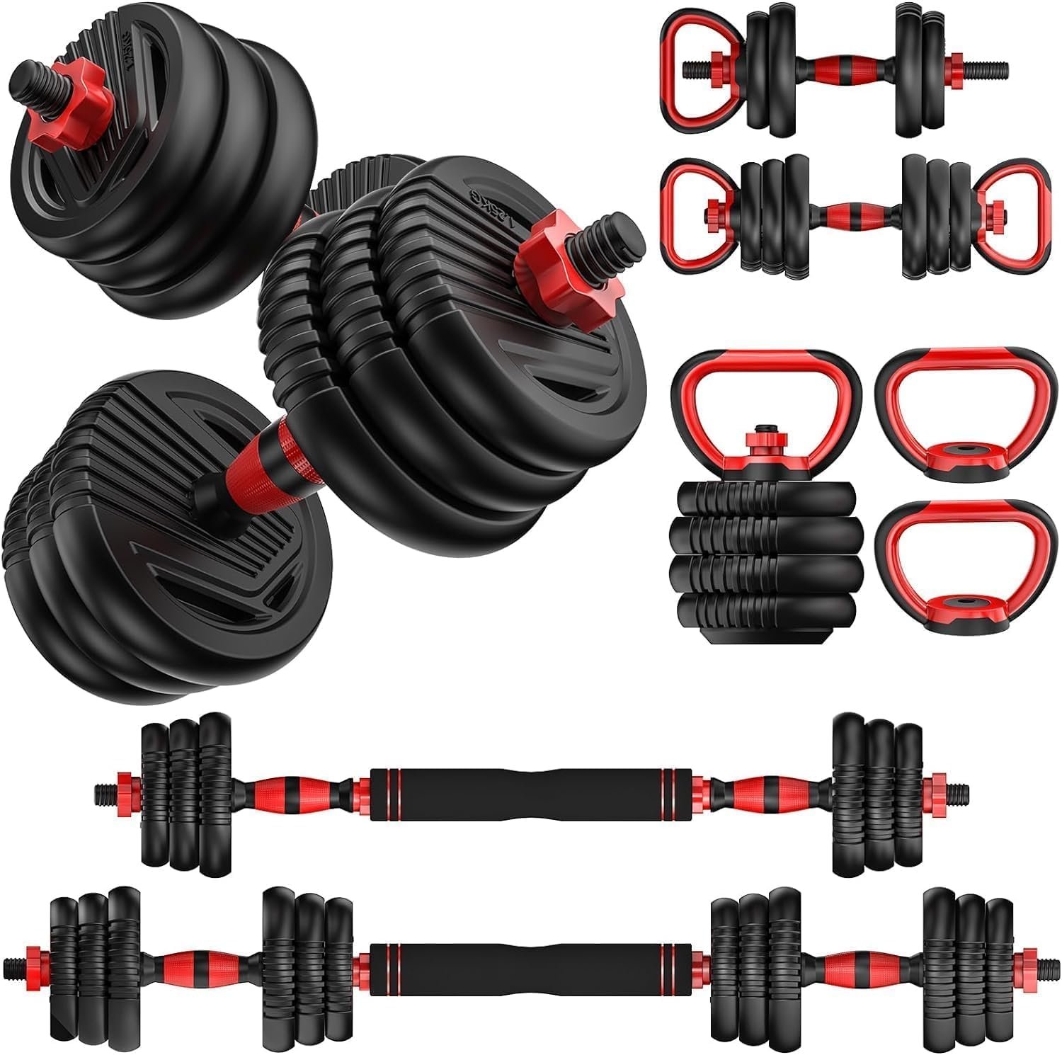 Adjustable Dumbbells 20/30/45/70/90lbs Free Weight Set with Connector