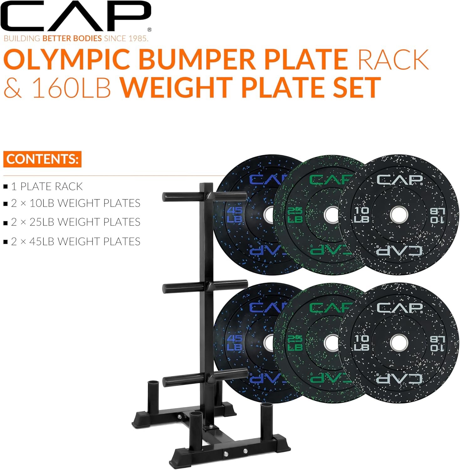CAP Barbell 2-Inch Olympic Bumper Plate Weight Set - Image 2