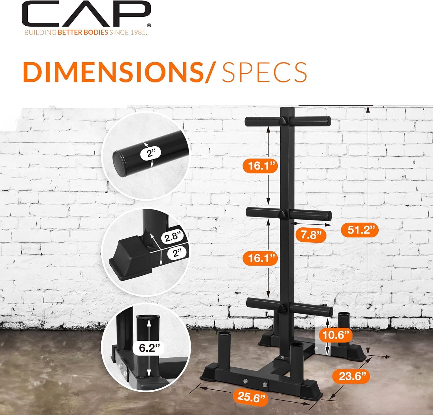 CAP Barbell 2-Inch Olympic Bumper Plate Weight Set - Image 6