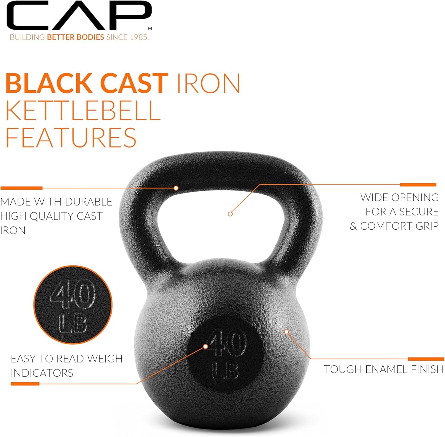 CAP Barbell Cast Iron Kettlebell - Coated Options, Singles and Sets 2