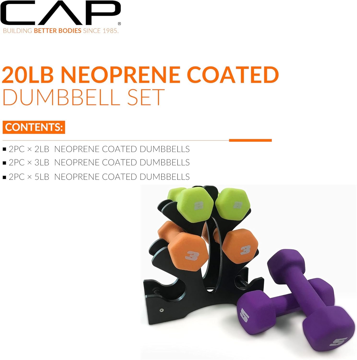 CAP Barbell Neoprene Dumbbell Weights Pairs and Sets 2