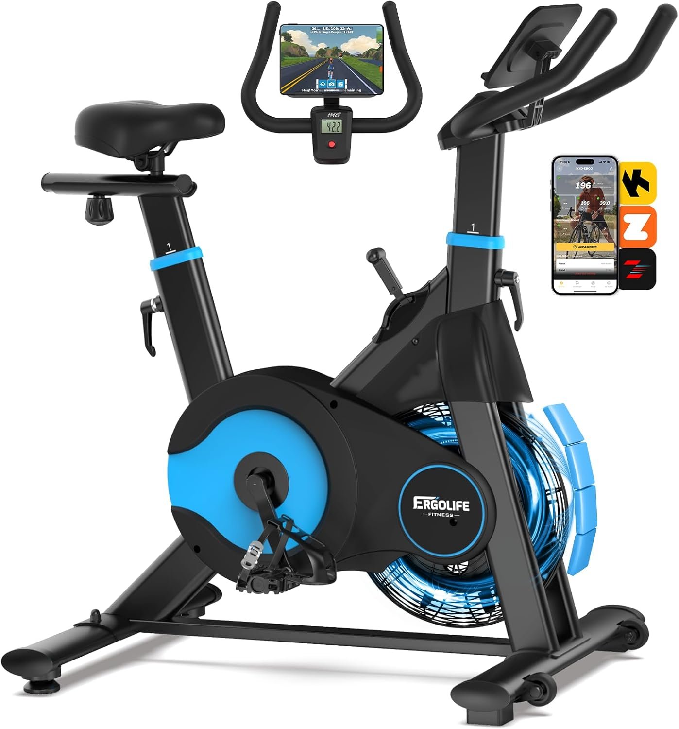 ERGOLIFE Air Magnetic Resistance Exercise Bike